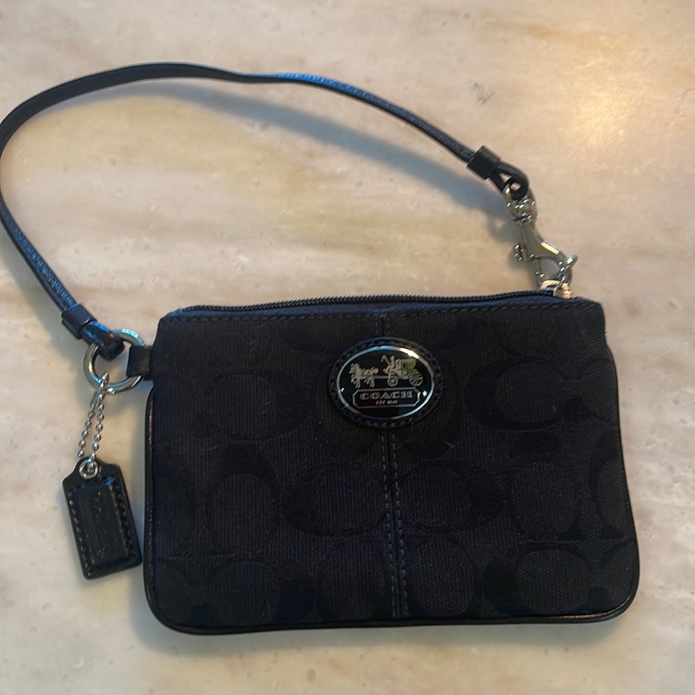 Coach black wristlet